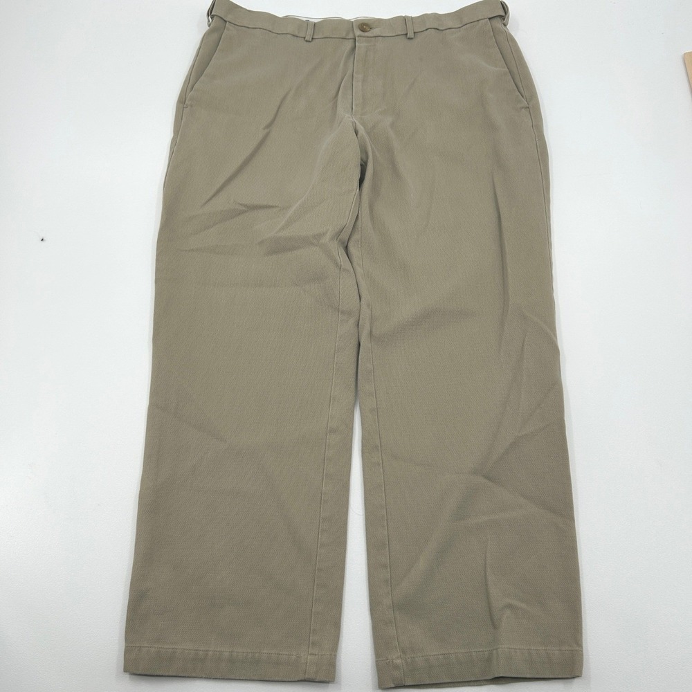 Haggar Chino Pants Mens 40x30 Tan Classic Fit Cotton Blend Stretch Workwear
